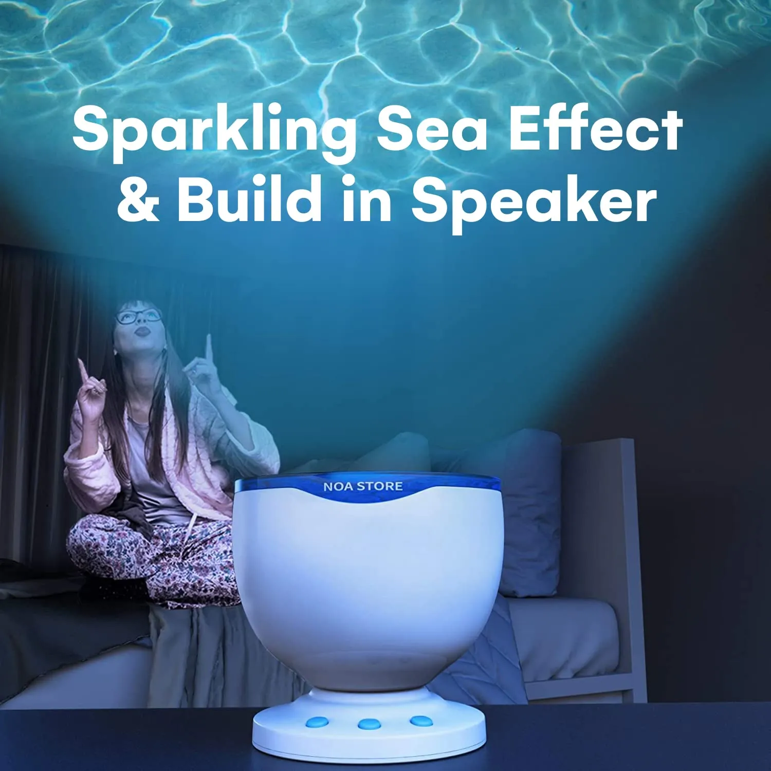 Calming Autism Sensory Led Light Projector Toy Relax Blue Night Music Projection