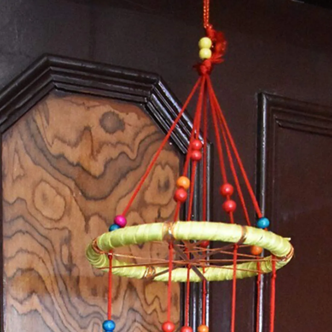 Navya Creation Handcrafted Bells Ganeshji Design Wood Windchime (18 inch, Multicolor) Wood Windchime (18 inch, Multicolor)