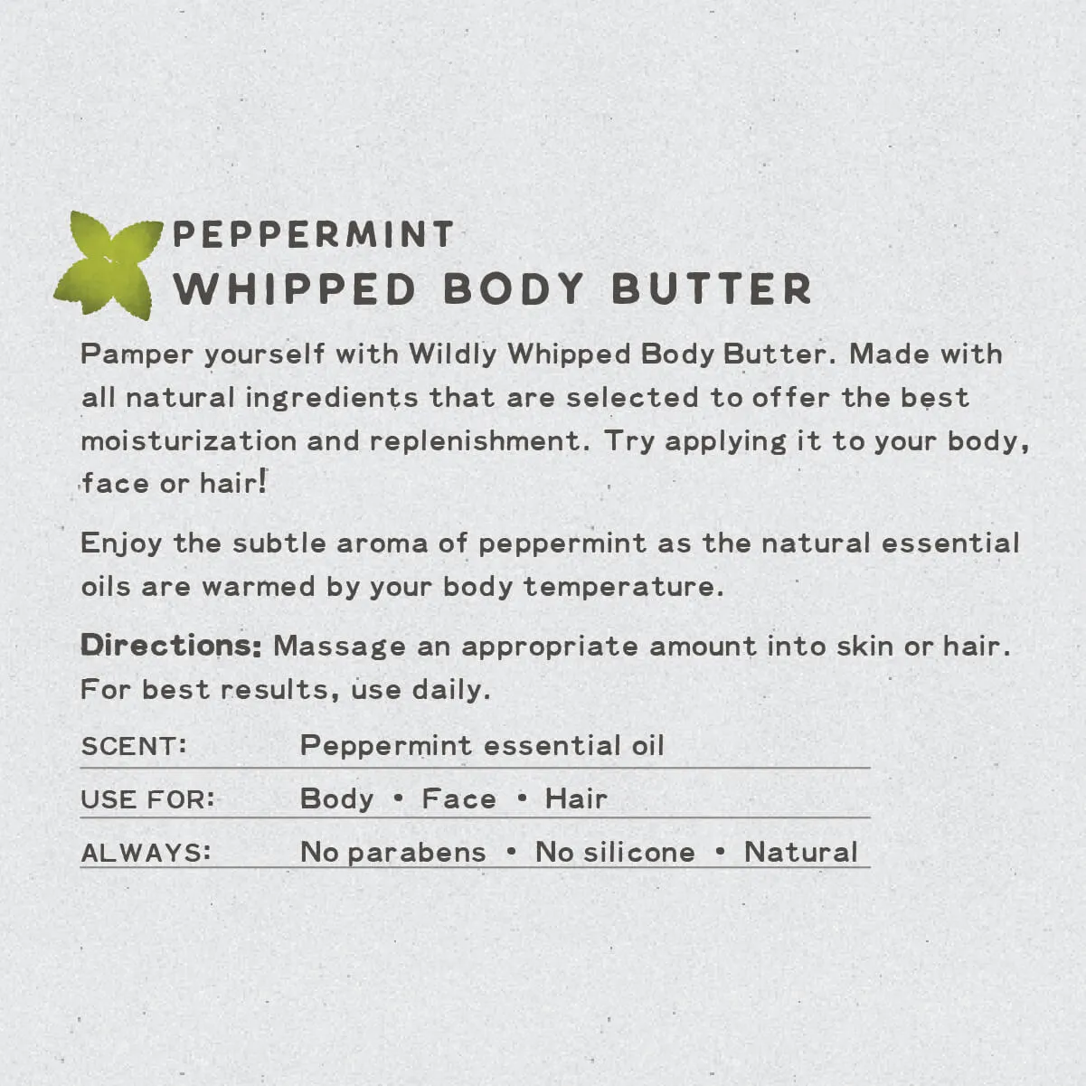 Peppermint Whipped Body Butter | Natural
